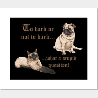 Dog, Bulldog, Cat, Shakespeare, Philosophy, Funny Posters and Art